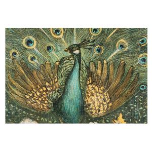 Papel pintado tejido no tejido 250x250 majestuoso pavo real tulup
