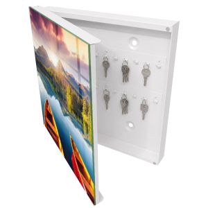 Armario para llaves decorativo 30x30x5, apertura izquierda blanca