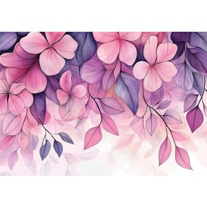 Papel pintado pared flores morado 300x210 fotomurales dormitorio tnt