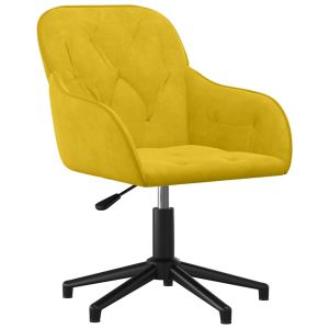 vidaXL silla de oficina giratoria de terciopelo amarillo