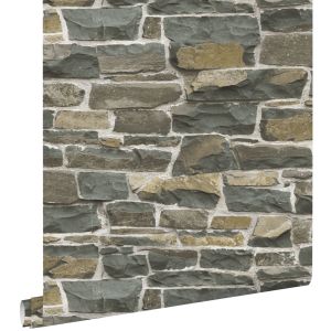 Estahome papel pintado pared de ladrillos marrón 53 cm x 10.05 m