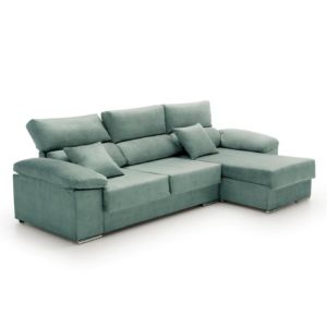 Sofa chaise longue reclinable beatrice agua marina derecha