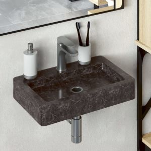 Lavabo de pared mármol crema 38x24x6,5 cm
