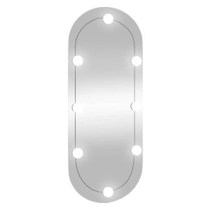 vidaXL espejo de pared ovalado con luces LED vidrio 30x70 cm