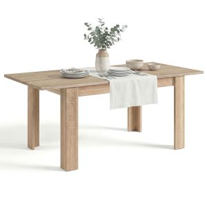 Mesa de comedor extensible 140-190x90 cm sira roble canadian