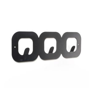 Perchero de pared rei 2-c551.3.18 | 300x16x101 mm | negro mate | hierro