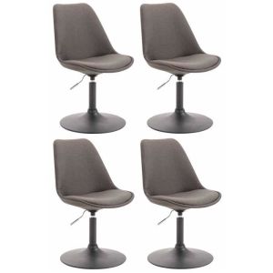 Sillas comedor regulables giratorias - gris - 4 ud.
