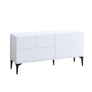 Aparador de madera "ginny" - 150 x 35 x 75 cm - blanco