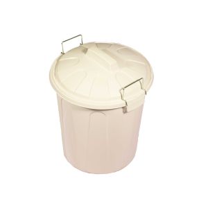 21 litros | crema | cubo basura de plástico con tapadera | cubo almacenaje