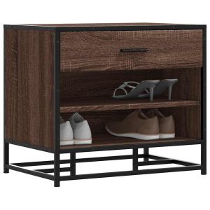 Banco zapatero madera de ingeniería roble marrón 60x40x53,5 cm oif417875