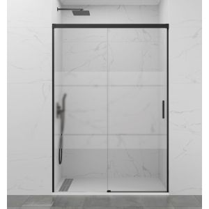 Mampara frontal basic fijo + corredera serigrafiado negro 165 cm