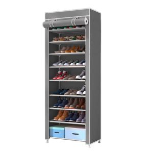 Armario zapatero tela con puerta nyana home 160x60x30cm gris
