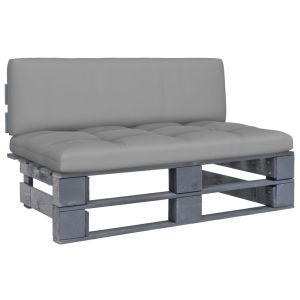 vidaXL otomana de jardín de palets madera de pino impregnada gris