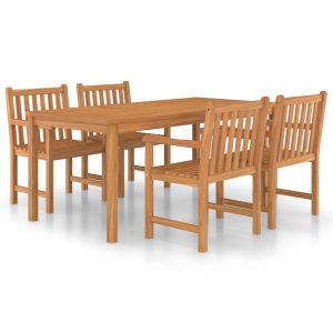 vidaXL conjunto de comedor de jardín de 5 piezas, 180 x 90 cm, madera