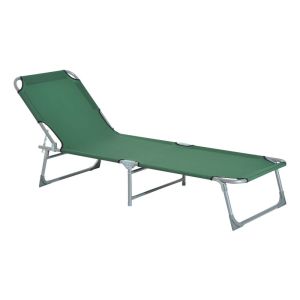 Tumbona plegable 187x58x28 cm tela oxford, metal color verde Outsunny