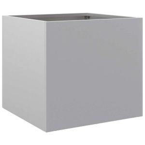 vidaXL jardinera de acero galvanizado plateado 32x30x29 cm