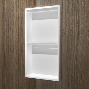 Imex - nicho de ducha empotrable con luz LED 33x63cm blanco serie marshall
