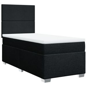 vidaXL cama box spring con colchón tela negro 90x190 cm