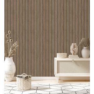 Papel pintado gaulan de listones de madera natural  panel de 5.33m²