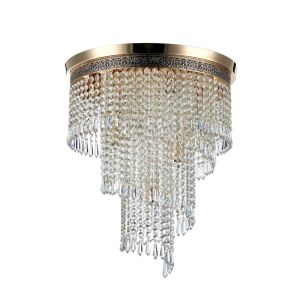 Lámpara de araña - cascada - oro - 7 luces - e14 - 60w