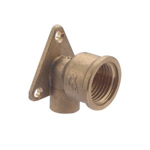 Conector de latón para soldar ø12 - codo para montaje en pared hembra 1/2