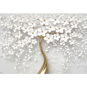 Papel pintado 3d flores arbol 400x280 fotomurales sala living