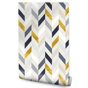 Papel Pintado Motivos Geométricos De Colores Para El Salón 53cm x 10m