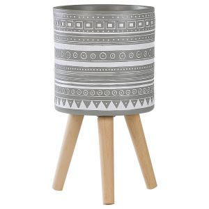 Maceta con patas nausa 30 cm gris claro