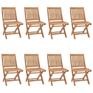 vidaXL sillas de jardín plegables 8 unidades madera maciza de teca