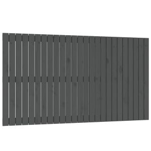 vidaXL cabecero de cama de pared madera maciza pino gris 159,5x3x90 cm