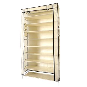 Armario zapatero tela con puerta nyana home 160x88x30cm 27 pares beige