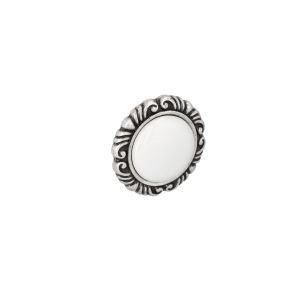 Pomo para muebles en zamac y porcelana diám 41mm brillante lote de 6