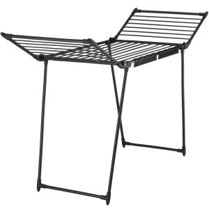 Tendedero plegable con asas laterales, 18 m de secado, negro