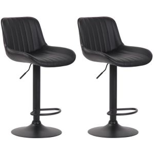 Taburetes de bar regulables lentini - 2 - negro