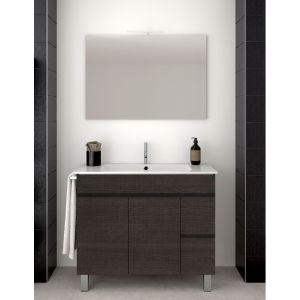 Mueble de baño isquia con lavabo y espejo 75x45cm roble sinatra