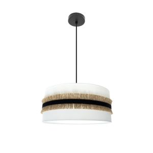 CoLGante angola 3xE27 negro/blanco-yute regx50x50cm