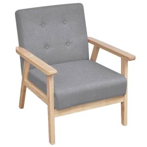 Sillón de tela gris claro qweo9888