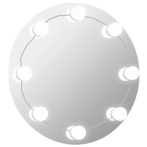 vidaXL espejo de pared con luces LED redondo de vidrio
