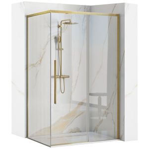 Cabina de ducha solar gold brush 100x80 sin plato de ducha