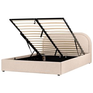 Cama con almacenaje quillien bouclé beige 160 x 200 cm