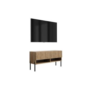 Mueble de tv contemporáneo - roble craft - patas negras - 100 x 32 x 52 cm