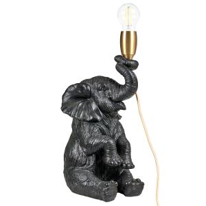 Lámpara de mesa elefante fortuna negro