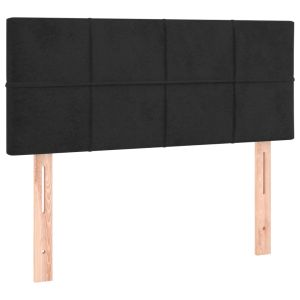 vidaXL cabecero con LED de terciopelo negro 100x5x78/88 cm