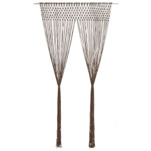vidaXL cortina de macramé algodón gris taupé 140x240 cm