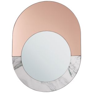 Espejo de pared rety 50 cm 65 cm piedra rosa dorado
