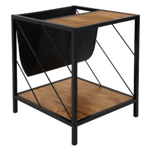 Mesa de centro marrón con estante mueble elegante 48x43x54 cm