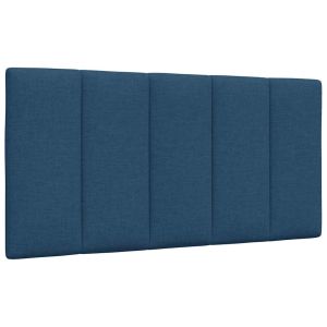 Cabecero de cama acolchado tela azul 100 cm