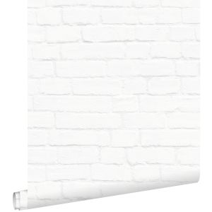 Estahome papel pintado pared de ladrillos blanco 53 cm x 10.05 m