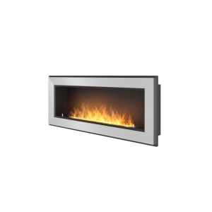 Rame 120 - chimenea de bioetanol empotrada de pared - blanca - con cristal