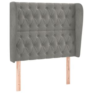 vidaXL cabecero con orejas de terciopelo gris claro 93x23x118/128 cm